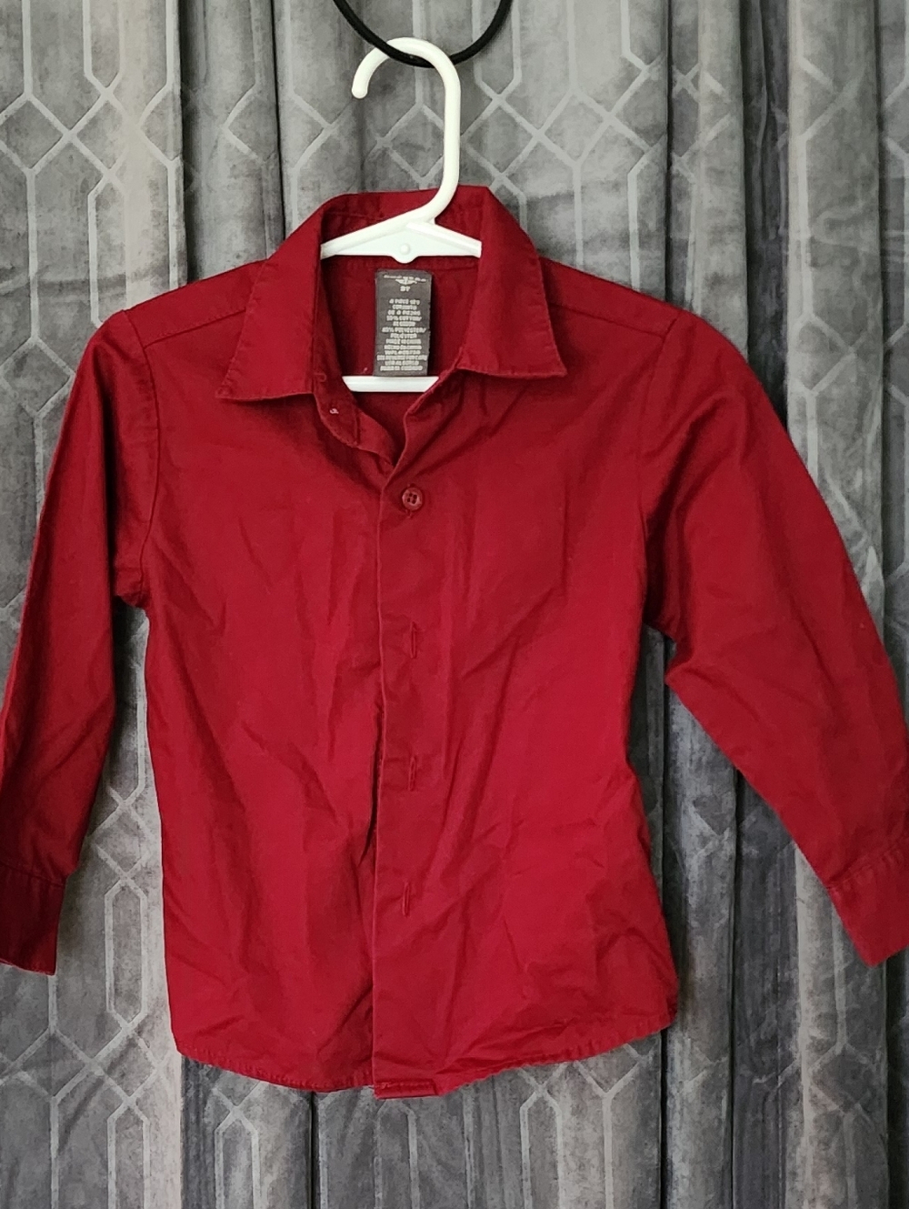 Dockers Kid's Red Long-Sleeve Button-Up Shirt
